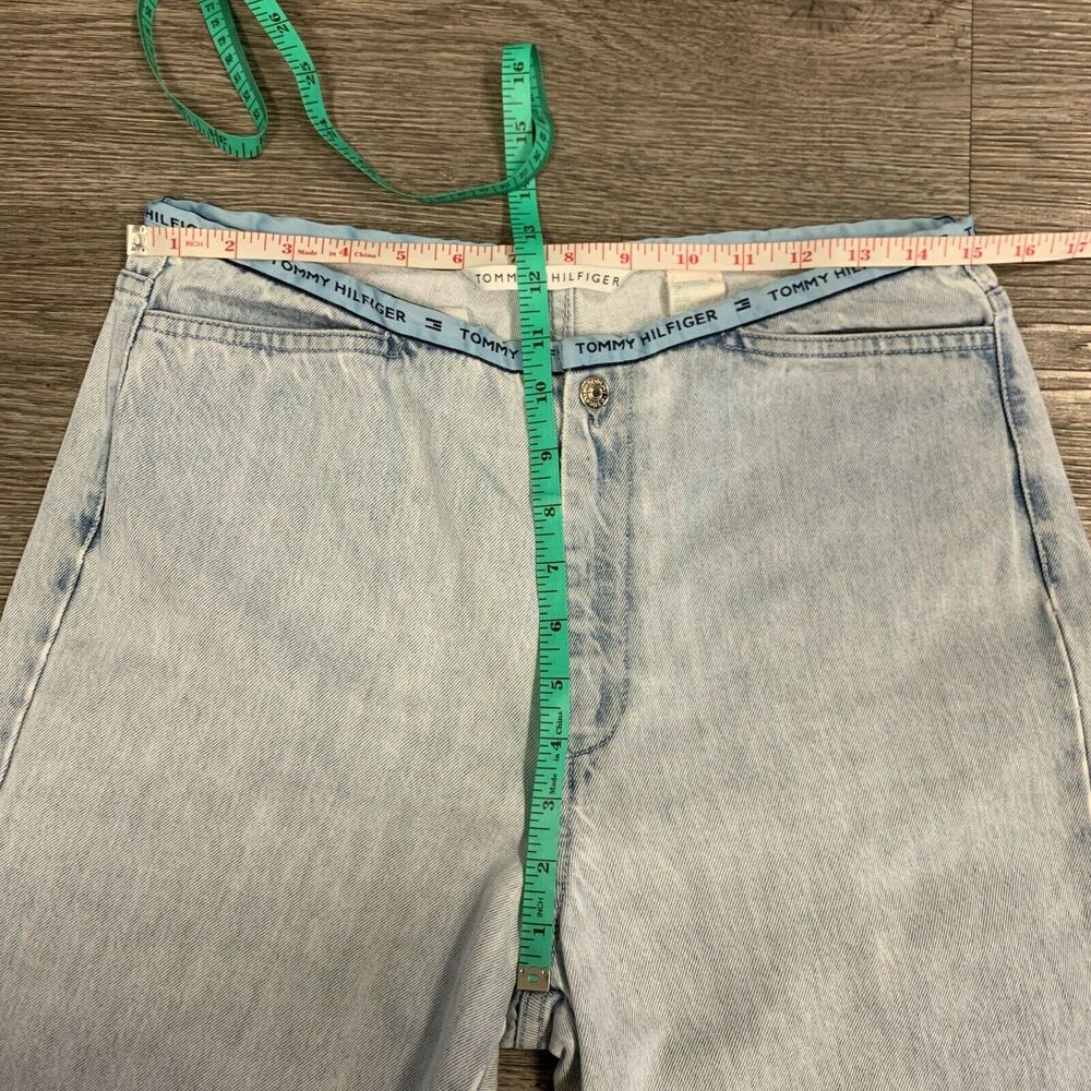 Vintage Tommy Hilfiger Jeans Size 8 High Rise Spellout Waist Band Straight Leg - Picture 6 of 10